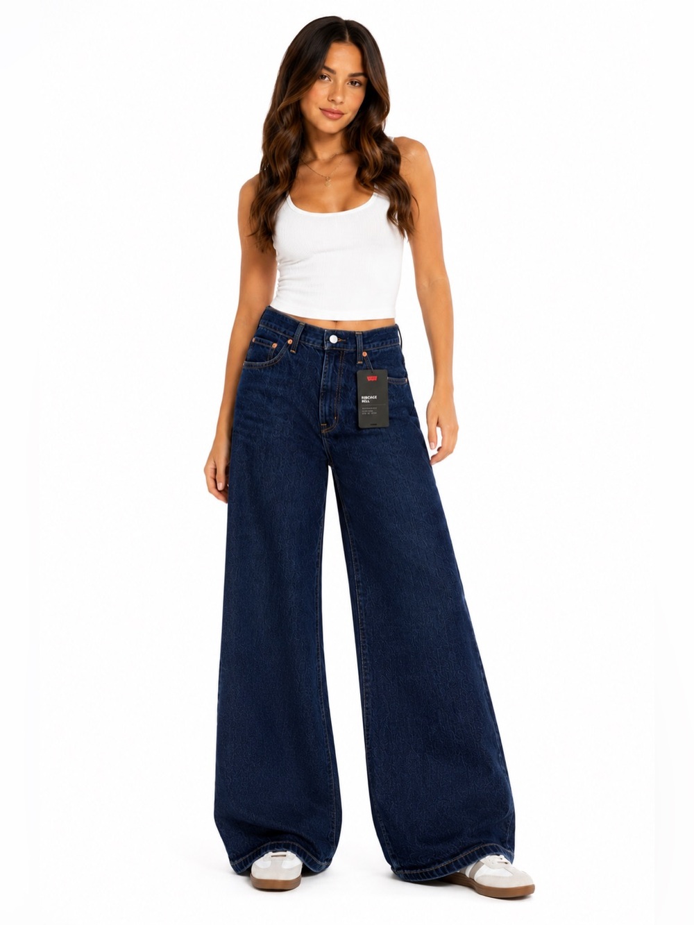 NWT Levi's Premium Ribcage Bell Jeans 30 Super High Rise Wide Leg Dark Wash 70s
